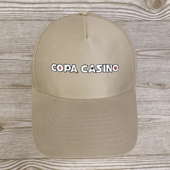 NEW! COPA CASINO ONE SIZE BEIGE ADJUSTABLE SNAPBACK BASEBALL HATE CAP - Picture 1 of 8